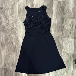 Enfocus Studio Midnight Blue Floral Dress